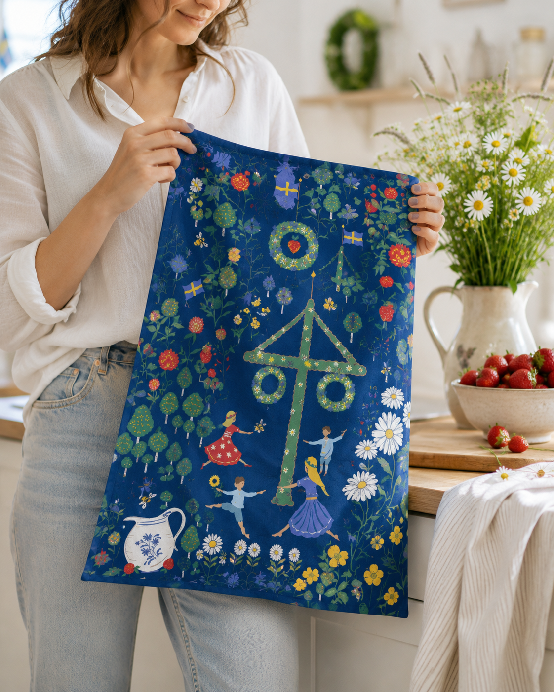 Midsommardans Geschirrtuch 46×70 cm