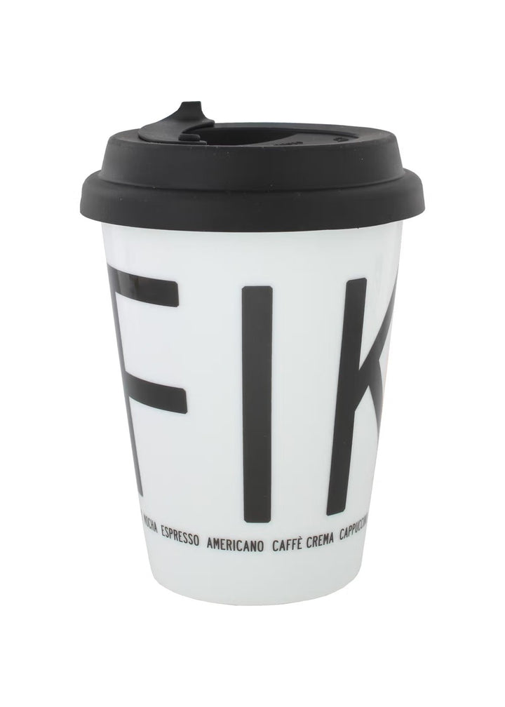 Fika To Go-mugg svart/vit