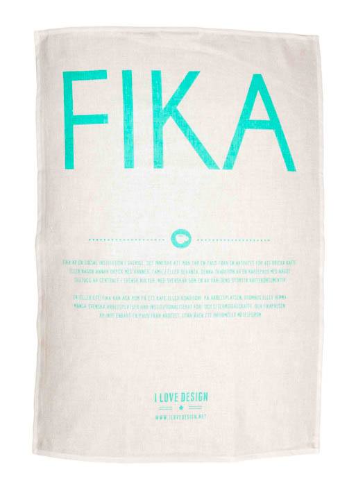 Kökshandduk - Fika - mintgrön