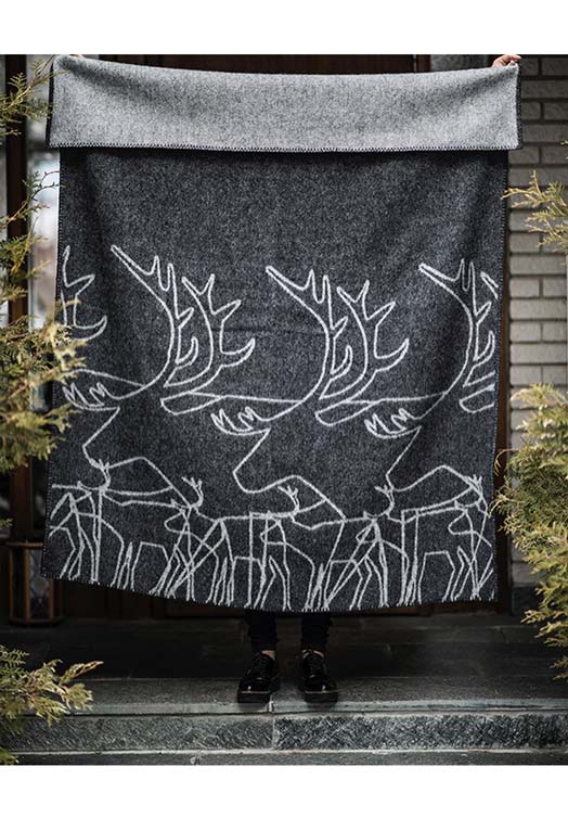 Wolldecke Rentier