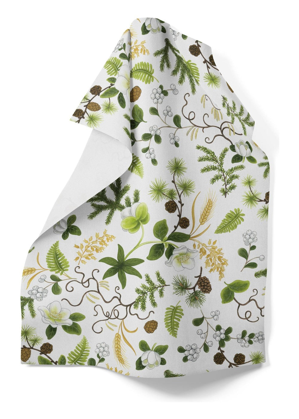 Barr & Blom theedoek 47 × 70 cm - Offwhite & groen