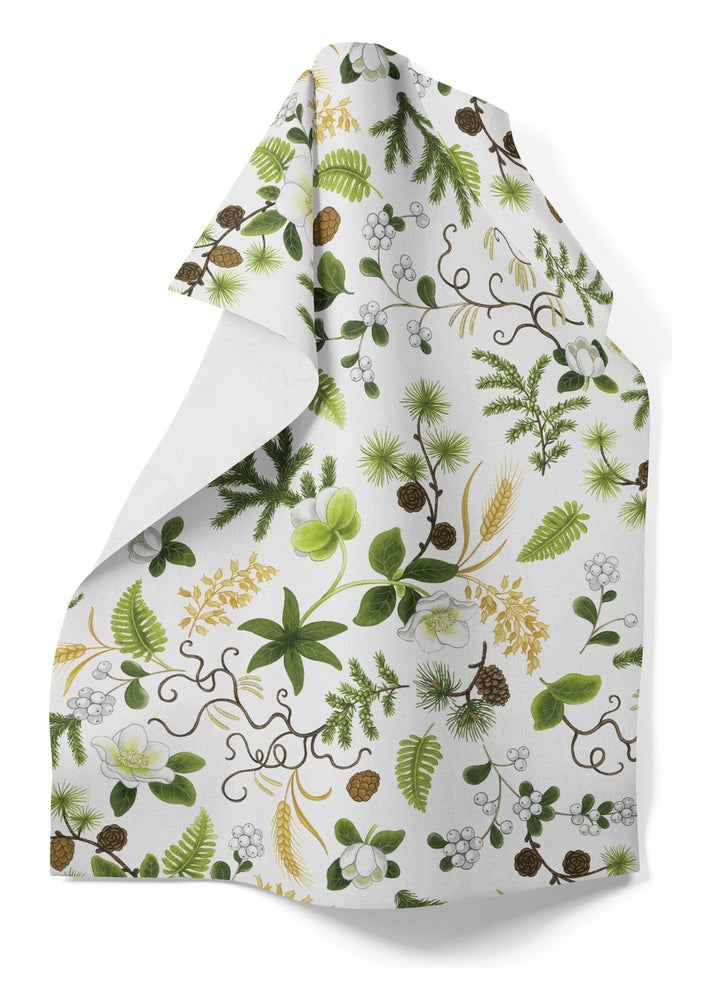 Barr & Blom theedoek 47 × 70 cm - Offwhite & groen