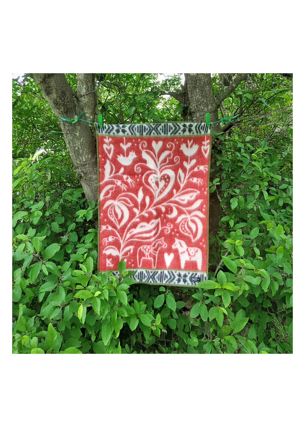 Rood dalapaard babydeken