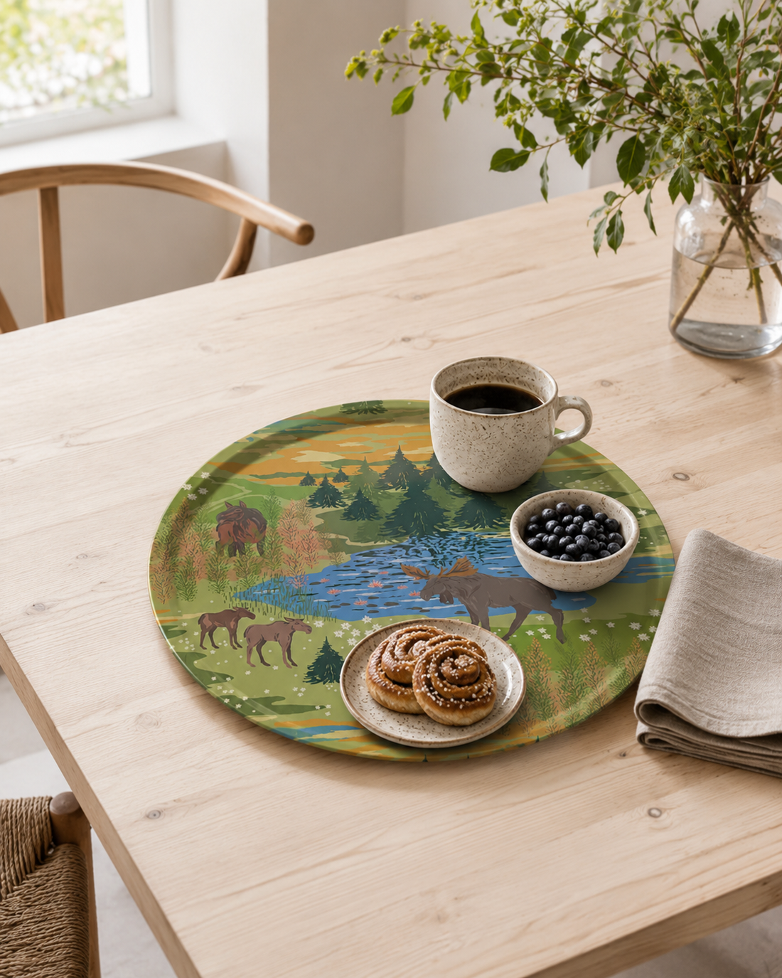 Älgrike Green Round Tray Ø 31/38 cm