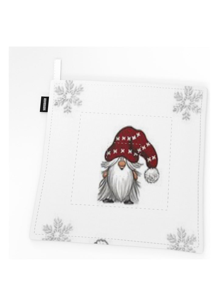 Julian & Co pannenlap 20×20 cm - Offwhite & rood