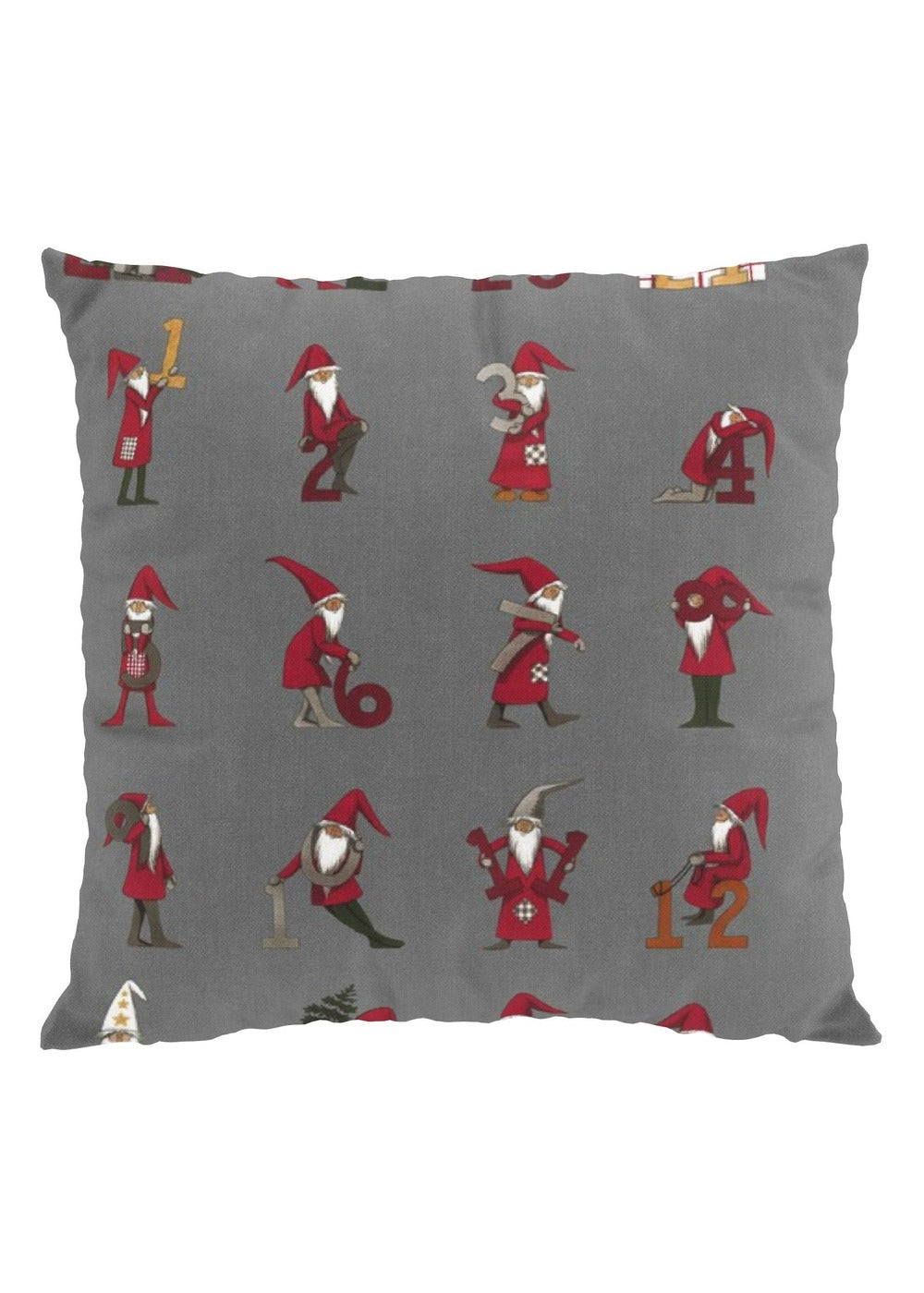 Kalendertomtar kussenhoes 47 × 47 cm - Grijs