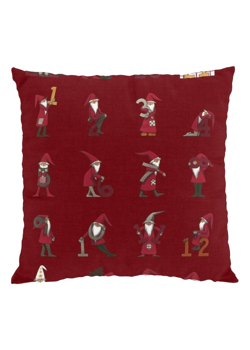 Kalendertomtar kussenhoes 47 × 47 cm - Rood