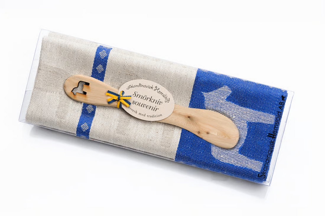 Geschenkset – Geschirrtuch & Buttermesser (Dalapferd)