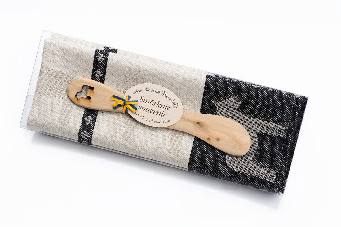 Geschenkset – Geschirrtuch & Buttermesser (Dalapferd)