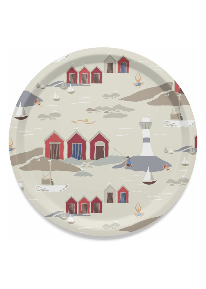 Kust rond dienblad Ø 31 cm - Beige