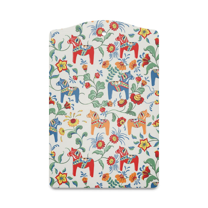 Serving Board with Dala Horses and Flowers – 20x30 cm