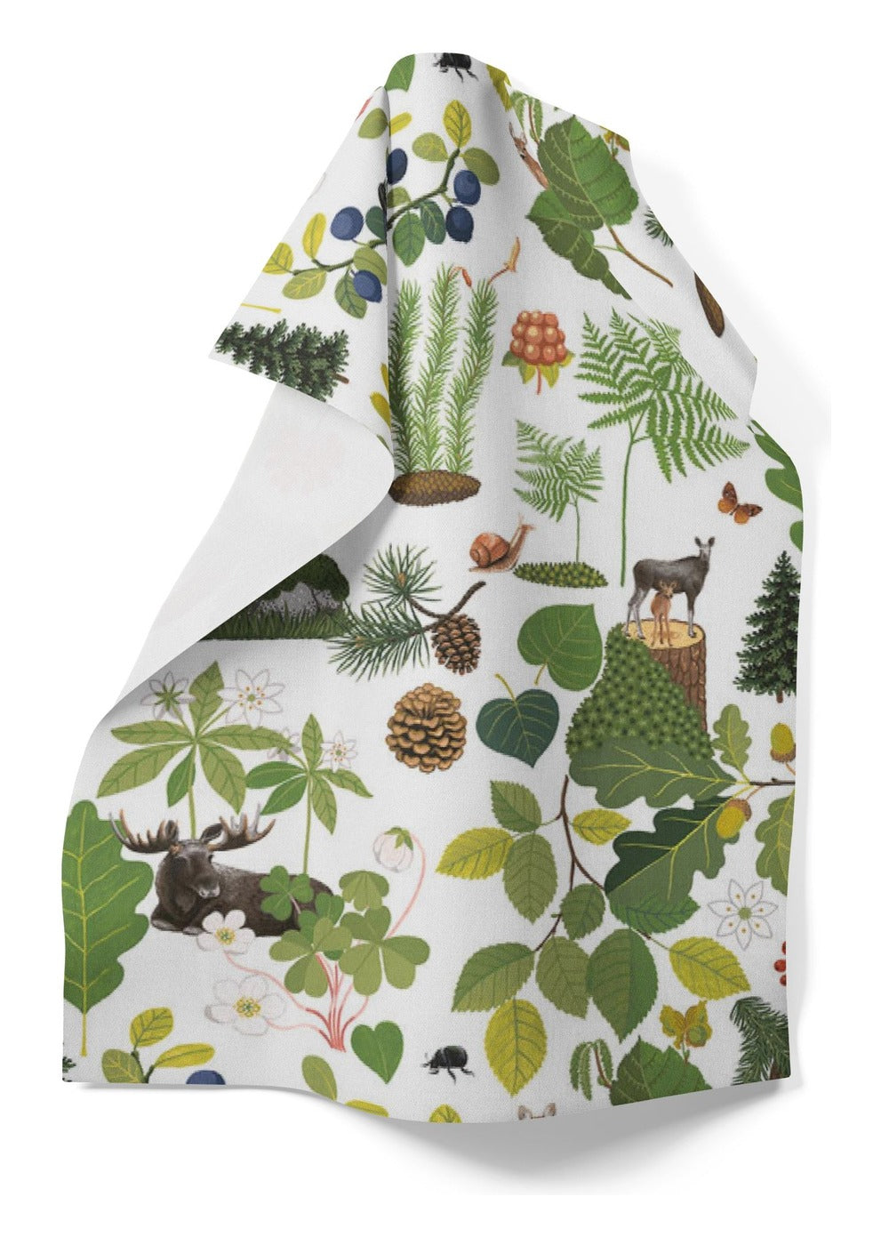 Skogsliv theedoek 47 × 70 cm - Groen