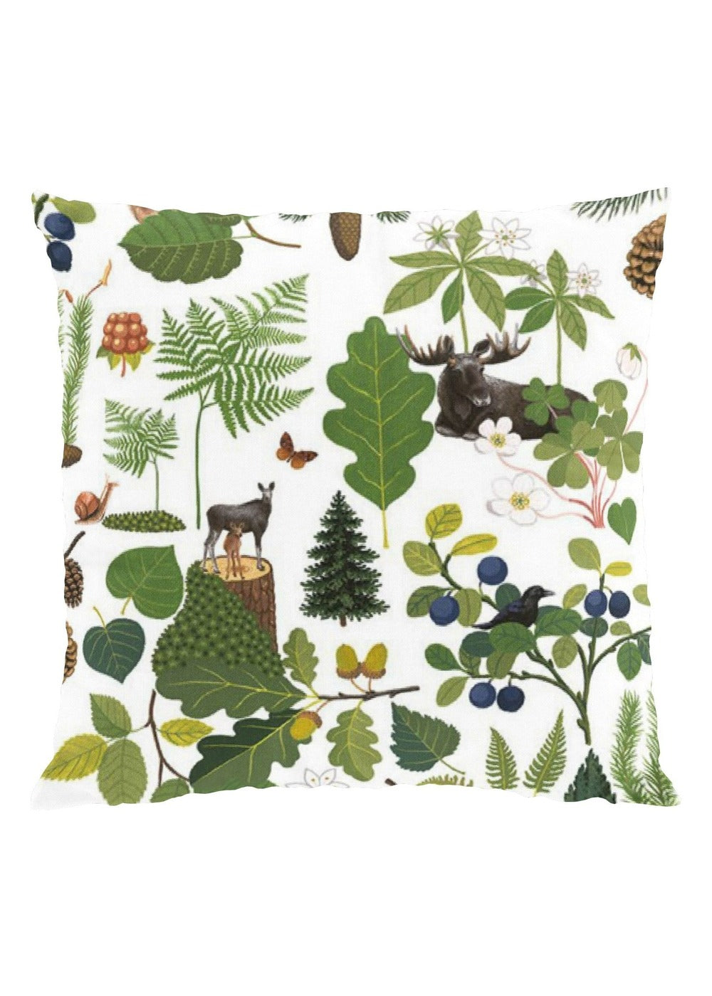 Skogsliv kussenhoes 47 × 47 cm - Groen