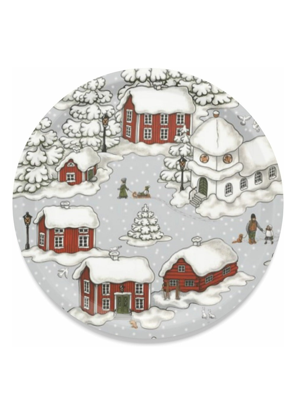 Timmerbyn rond dienblad Ø 31 cm - Grijs