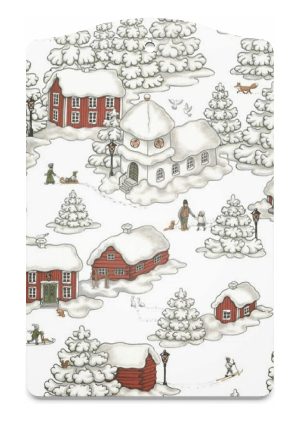Timmerbyn serveerplank 20 × 30 cm - Offwhite & rood