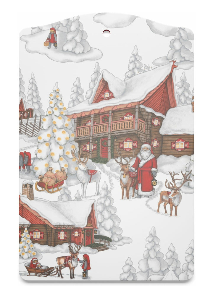 Tomtebyn serveringsbräda offwhite/röd – 20 × 30 cm