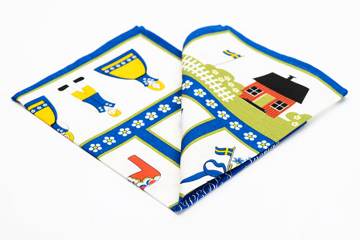 Kökshandduk med Sverigesymboler